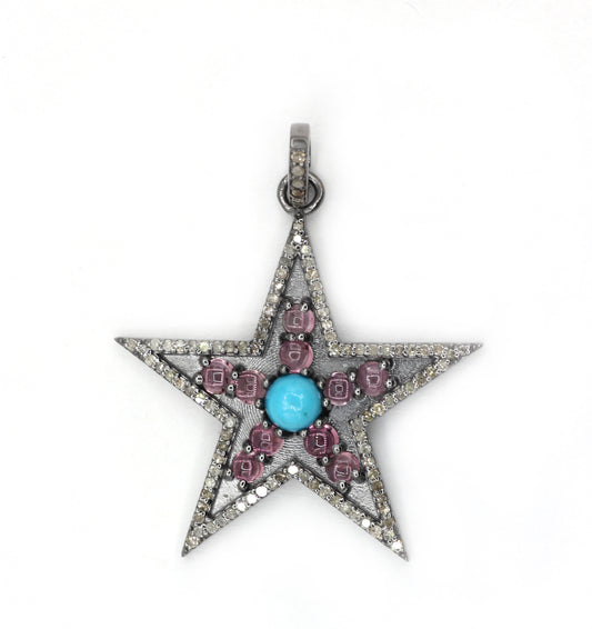 Star Pave Diamond Pendant