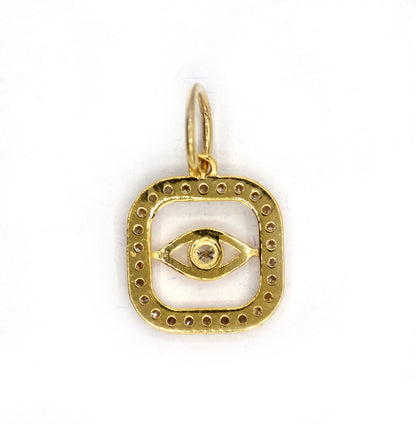 Square 14k Solid Gold Diamond Pendants.