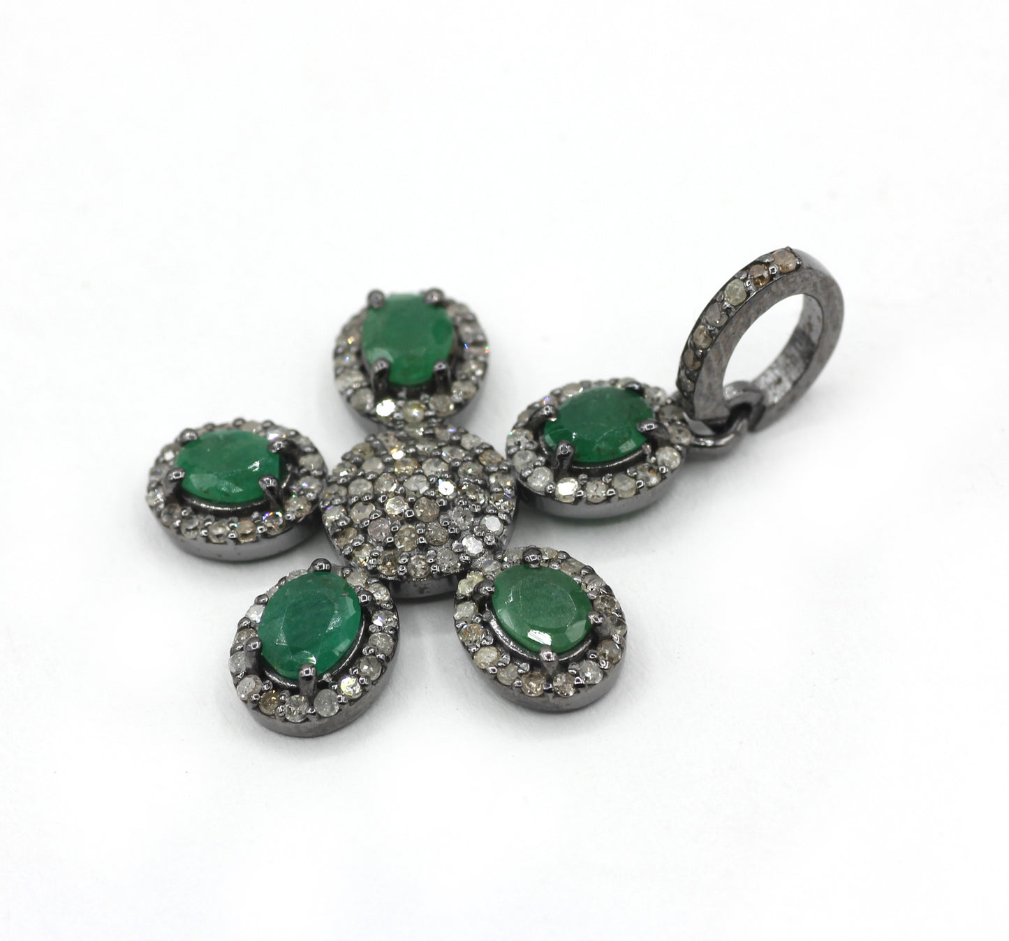 Flower Pave Diamond Pendant