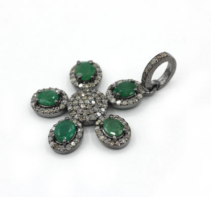 Flower Pave Diamond Pendant