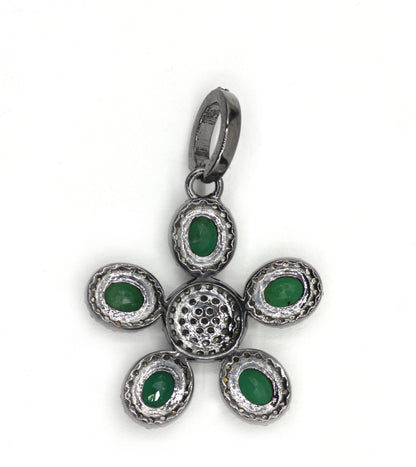 Flower Pave Diamond Pendant