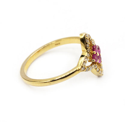 Ruby 14k Solid Gold Diamond Rings..