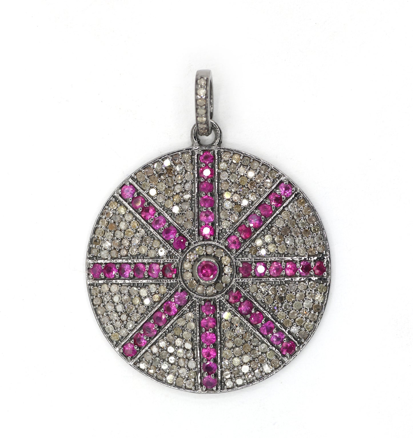Round Pave Diamond Pendant