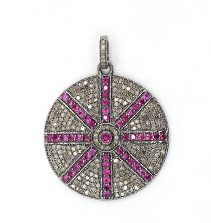 Round Pave Diamond Pendant