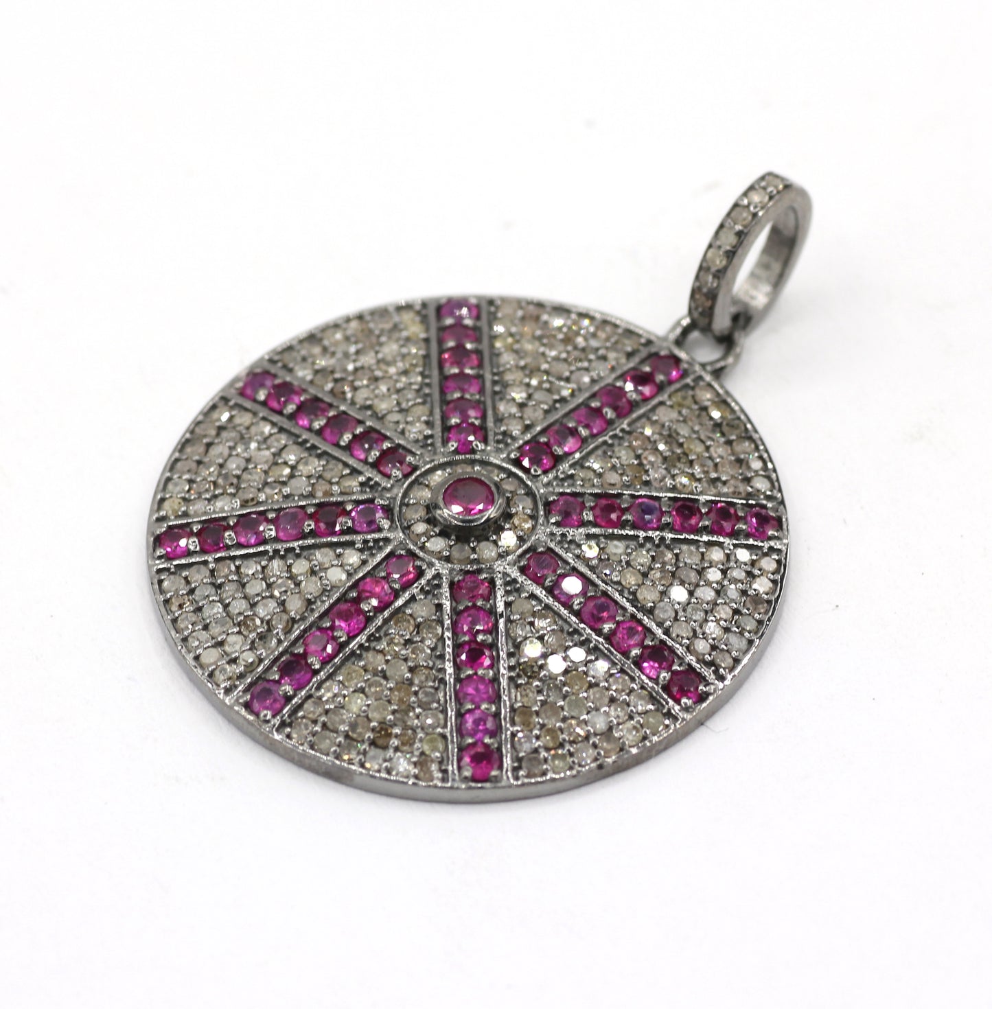 Round Pave Diamond Pendant