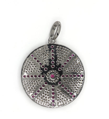 Round Pave Diamond Pendant