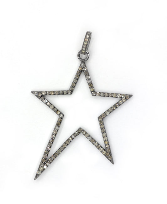 Star Silver Pave Diamond Pendant