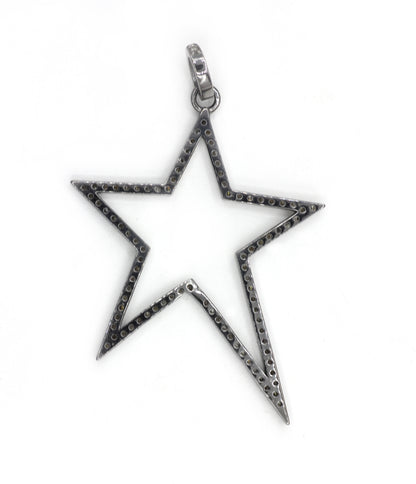 Star Silver Pave Diamond Pendant