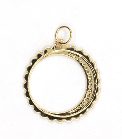 Round 14k Solid Gold Diamond Pendants.