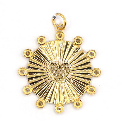Heart 14k Solid Gold Diamond Pendants.