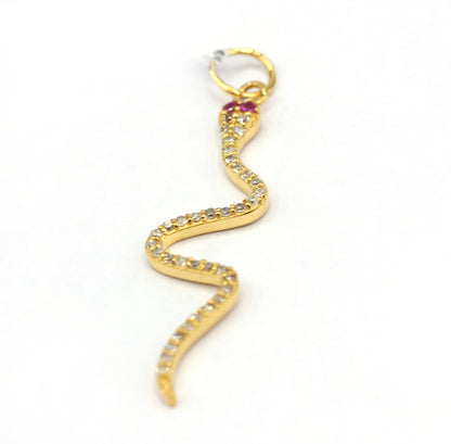 Snake 14k Solid Gold Diamond Pendants.