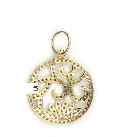 Round 14k Solid Gold Diamond Pendants.