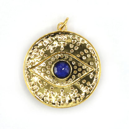 Evil Eye 14k Solid Gold Diamond Pendants.