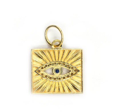 Evil Eye 14k Solid Gold Diamond Pendants.