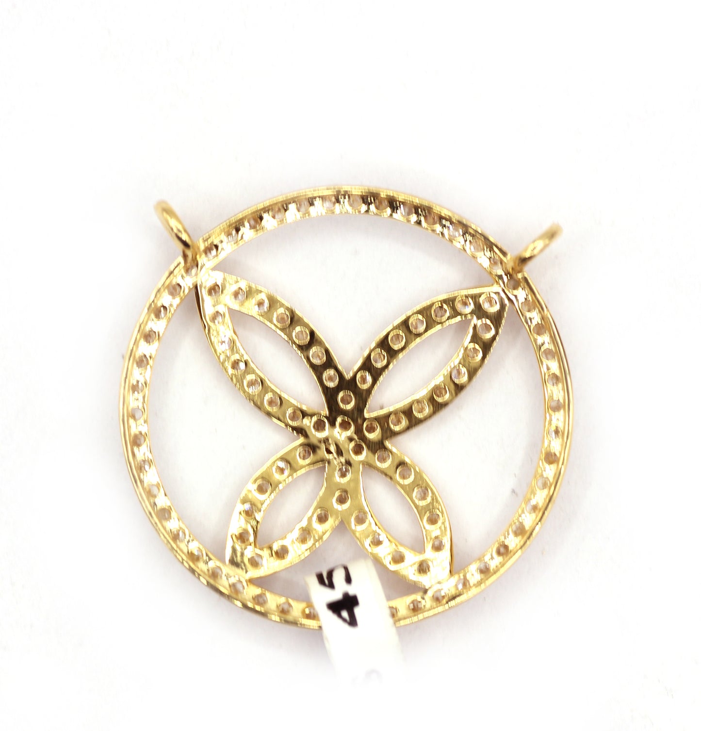 Round 14k Solid Gold Diamond Pendants.