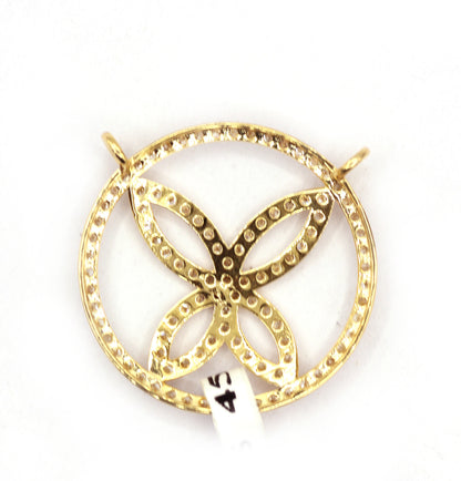 Round 14k Solid Gold Diamond Pendants.
