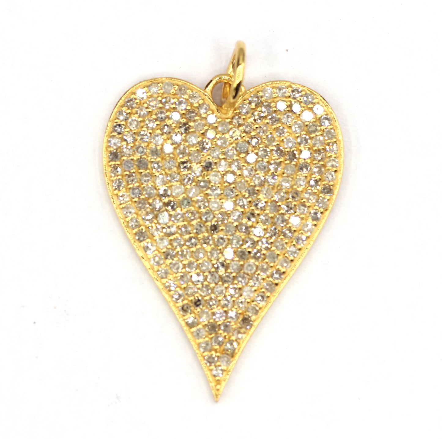 Heart 14k Solid Gold Diamond Pendants.