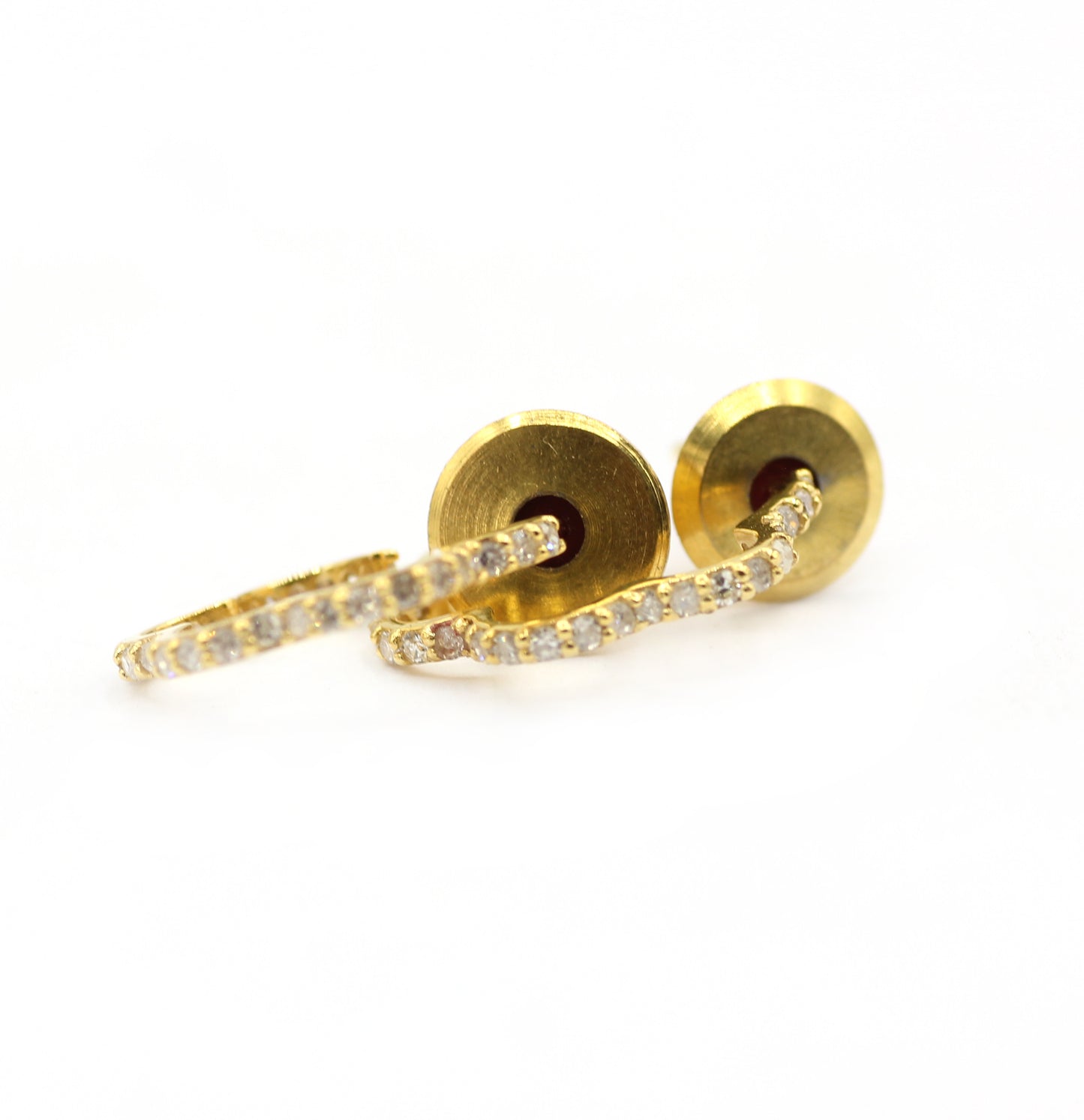 Loop 14k Solid Gold Diamond Earring.14k Solid Gold Diamond Earring..