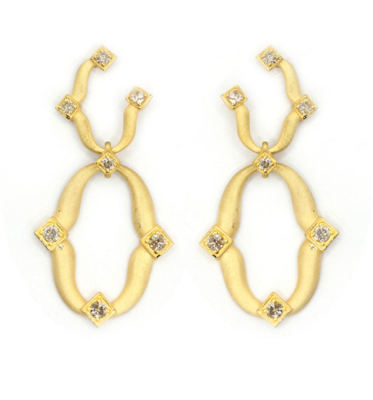 14k Solid Gold Diamond Earring