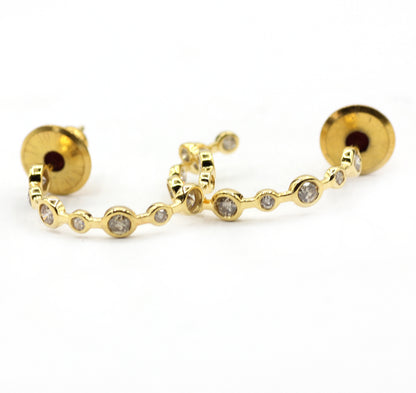 Loop 14k Solid Gold Diamond Earring.14k Solid Gold Diamond Earring..