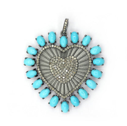 Heart Pave Diamond Pendant
