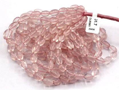 Quartz, Rose Quartz Beads Smooth Oval Genuine Natural Rose Quartz Gemstone Beads