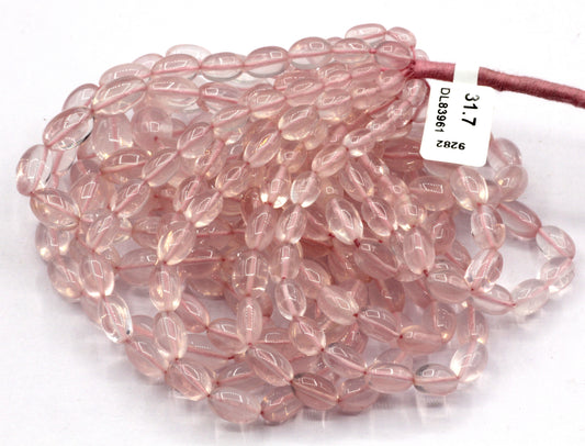 Quartz, Rose Quartz Beads Smooth Oval Genuine Natural Rose Quartz Gemstone Beads