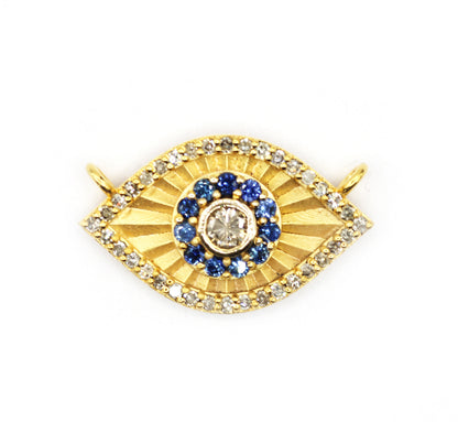 Evil Eye 14k Solid Gold Diamond Pendants.