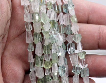Aquamarine Beads Faceted Nuggets