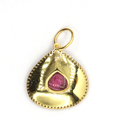 Pear 14k Solid Gold Diamond Pendants.