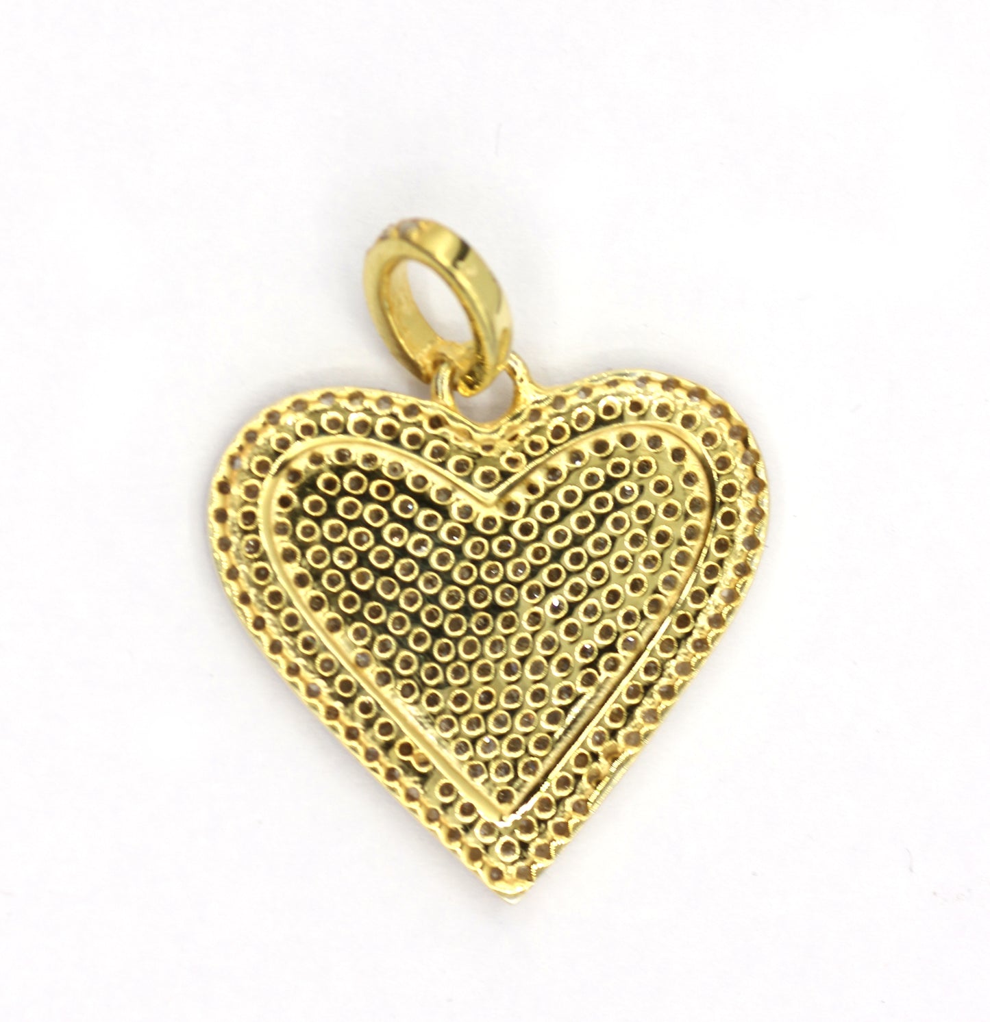 Heart Silver Pave Diamond Pendant