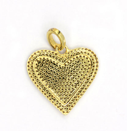 Heart Silver Pave Diamond Pendant