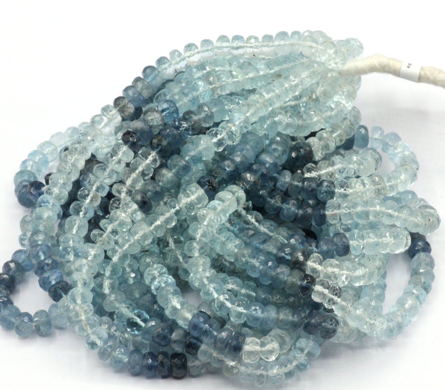 Aquamarine, Moss Aquamarine faceted Bead, Size 6 to 7 mm