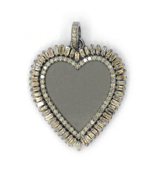 Heart Pave Diamond Pendant