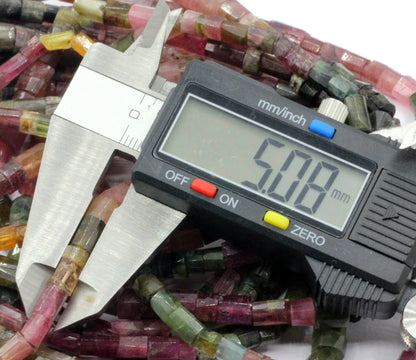 Tourmaline, Multi Tourmaline Beads Faceted Tube