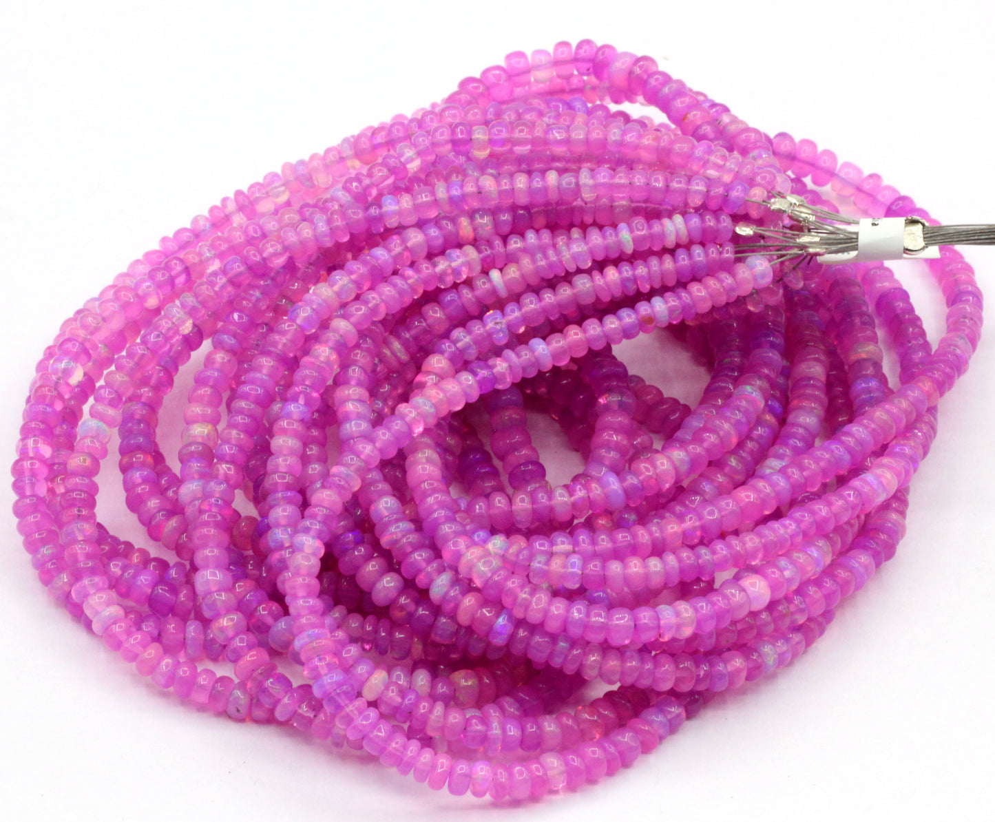 Opal, Pink Opal Beads Smooth, Dyed Color,  Size 4 mm, Natural Opal, Coated Dyed Color