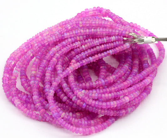 Opal, Pink Opal Beads Smooth, Dyed Color,  Size 4 mm, Natural Opal, Coated Dyed Color