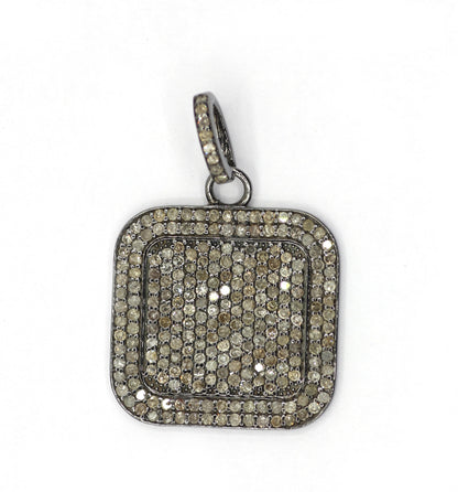 Square Pave Diamond Pendant
