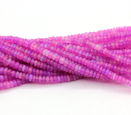 Opal, Pink Opal Beads Smooth, Dyed Color,  Size 4 mm, Natural Opal, Coated Dyed Color