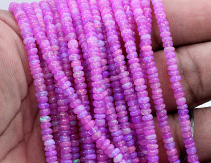 Opal, Pink Opal Beads Smooth, Dyed Color,  Size 4 mm, Natural Opal, Coated Dyed Color
