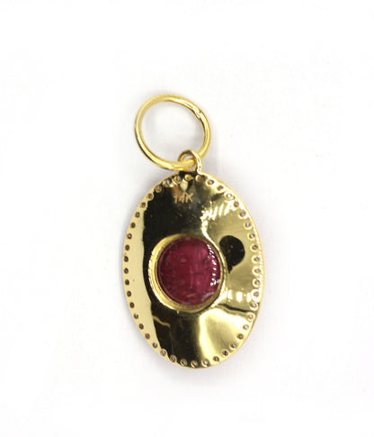 Oval 14k Solid Gold Diamond Pendants.