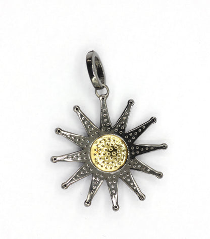 Sun Star Pave Diamond Pendant