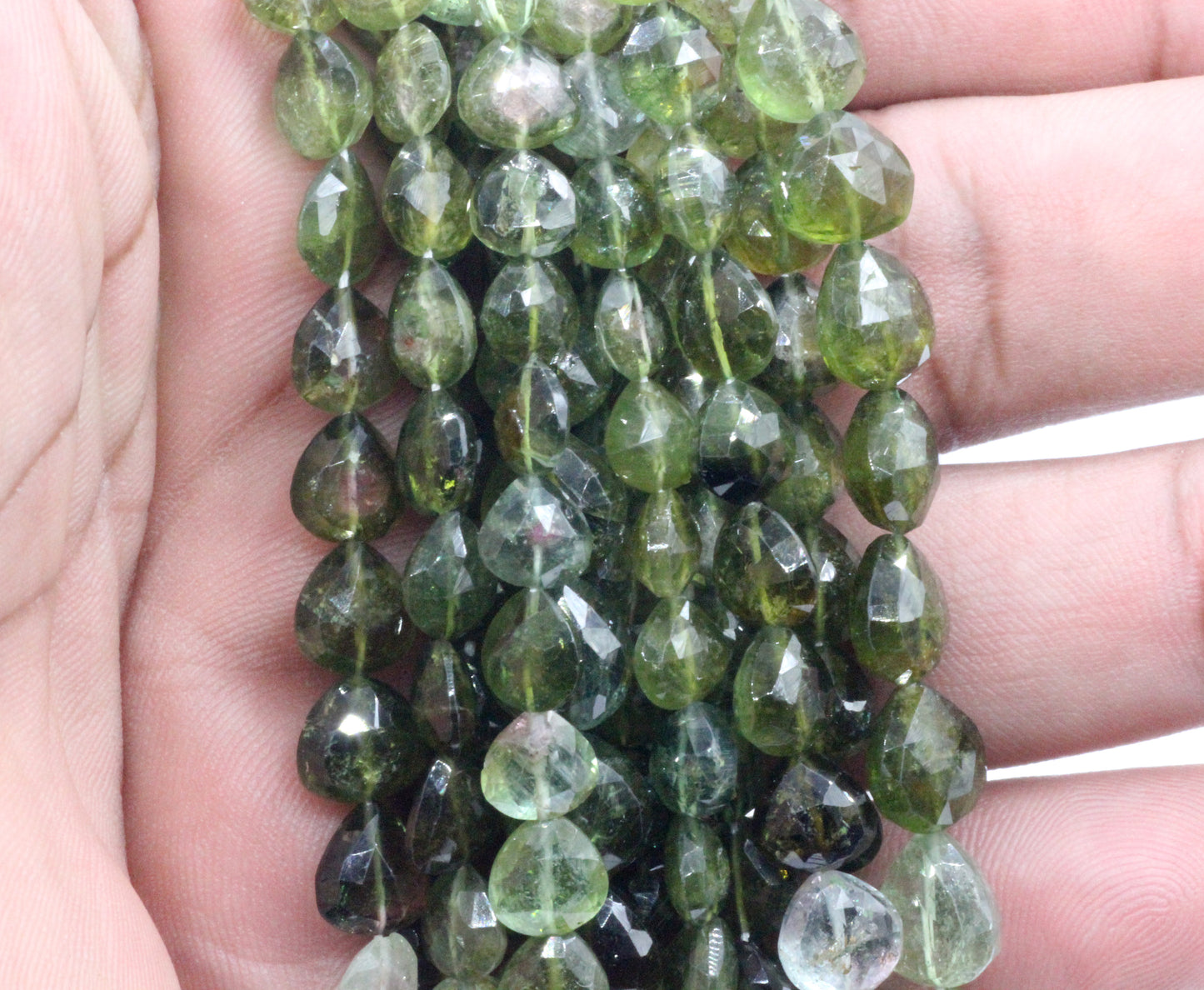Tourmaline, Green Tourmaline Beads Faceted Tear Drop