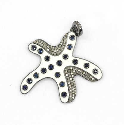 Octopus Enamel Pave Diamond Pendant