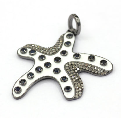 Octopus Enamel Pave Diamond Pendant
