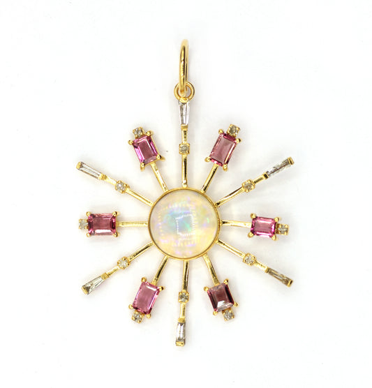 14k Solid Gold Diamond Pendants.