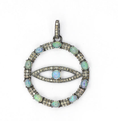 Evil Eye Pave Diamond Pendant