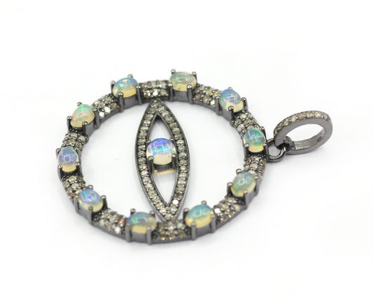 Evil Eye Pave Diamond Pendant