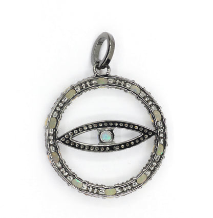 Evil Eye Pave Diamond Pendant