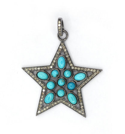Star Pave Diamond Pendant